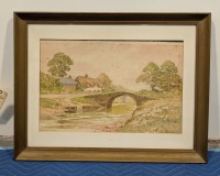 H. H. Bincley "On The River Learny" Watercolor