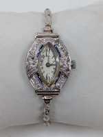 Art Deco Diamond & Sapphire Watch