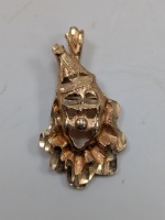 14K Yellow Gold Clown Pendant