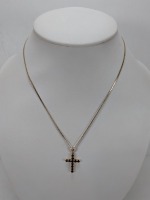 14KP Yellow Gold Ruby Cross Necklace