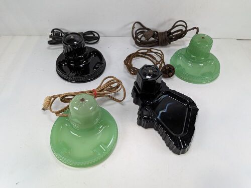 Electric Jadeite & Other Lighters w/ Ashtray's