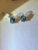 18K Gold, Blue Star Sapphire & Diamond Earrings (Pompano Beach, FL) - 4