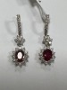 18K Gold, Ruby & Diamond Earrings (Pompano Beach, FL) - 3