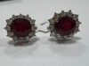 18K Gold, Ruby & Diamond Earrings (Pompano Beach, FL) - 4