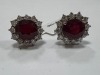 18K Gold, Ruby & Diamond Earrings (Pompano Beach, FL) - 7