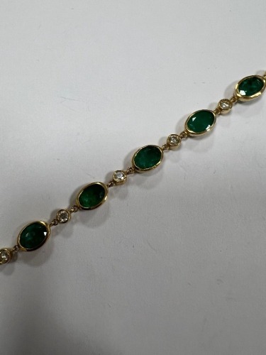 18K Gold, Emerald & Diamond Bracelet (Pompano Beach, FL)