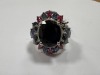 18KW Gold, Blue Sapphire, Ruby and Diamond Cluster Ring (Pompano Beach, FL) - 2