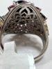 18KW Gold, Blue Sapphire, Ruby and Diamond Cluster Ring (Pompano Beach, FL) - 9