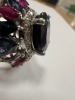 18KW Gold, Blue Sapphire, Ruby and Diamond Cluster Ring (Pompano Beach, FL) - 15