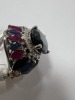 18KW Gold, Blue Sapphire, Ruby and Diamond Cluster Ring (Pompano Beach, FL) - 16