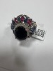 18KW Gold, Blue Sapphire, Ruby and Diamond Cluster Ring (Pompano Beach, FL) - 17