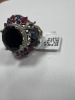18KW Gold, Blue Sapphire, Ruby and Diamond Cluster Ring (Pompano Beach, FL) - 19