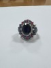 18KW Gold, Blue Sapphire, Ruby and Diamond Cluster Ring (Pompano Beach, FL) - 22