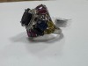 18KW Gold, Blue Sapphire, Ruby and Diamond Cluster Ring (Pompano Beach, FL) - 23