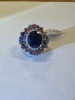18KW Gold, Blue Sapphire, Ruby and Diamond Cluster Ring (Pompano Beach, FL) - 25