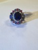 18KW Gold, Blue Sapphire, Ruby and Diamond Cluster Ring (Pompano Beach, FL) - 26