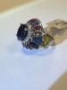 18KW Gold, Blue Sapphire, Ruby and Diamond Cluster Ring (Pompano Beach, FL) - 27