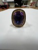 24K Gold Plated, Sterling Silver, Amethyst & Diamond Ring (Pompano Beach, FL)