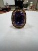 24K Gold Plated, Sterling Silver, Amethyst & Diamond Ring (Pompano Beach, FL) - 2