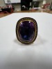 24K Gold Plated, Sterling Silver, Amethyst & Diamond Ring (Pompano Beach, FL) - 4