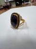 24K Gold Plated, Sterling Silver, Amethyst & Diamond Ring (Pompano Beach, FL) - 5