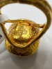 24K Gold Plated, Sterling Silver, Amethyst & Diamond Ring (Pompano Beach, FL) - 7