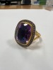 24K Gold Plated, Sterling Silver, Amethyst & Diamond Ring (Pompano Beach, FL) - 9