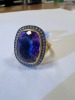 24K Gold Plated, Sterling Silver, Amethyst & Diamond Ring (Pompano Beach, FL) - 14