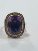 24K Gold Plated, Sterling Silver, Amethyst & Diamond Ring (Pompano Beach, FL) - 19