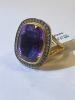 24K Gold Plated, Sterling Silver, Amethyst & Diamond Ring (Pompano Beach, FL) - 20