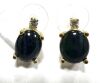 18K Gold, Blue Star Sapphire & Diamond Earrings (Pompano Beach, FL) - 2
