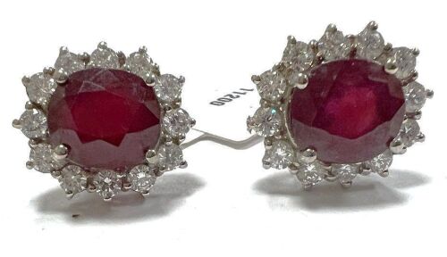 18K Gold, Ruby & Diamond Earrings (Pompano Beach, FL)