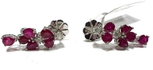18K Gold, Ruby & Diamond Earrings (Pompano Beach, FL)