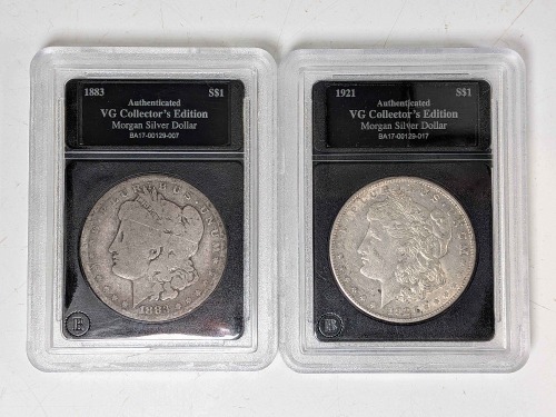 (2) "VG Collector's Edition Morgan Silver $1 Coins"