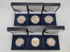 (3) Peace Dollars & (3) Franklin Half-Dollars