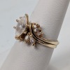Yellow Gold Nesting Ring Set w/ Clear Stones - 4