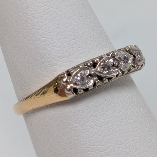 14K Yellow Gold Diamond Heart Ring