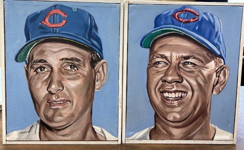 (8) Chicago Cubs Portrait Paintings by Andy Juranko (Dayton, NJ)
