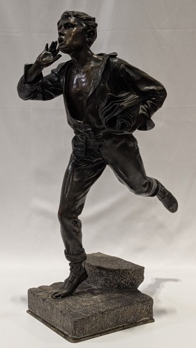 Bronze Newspaper Boy Sculpture