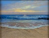 Jacquelynn Kresman, "Evening Shorline" Oil on Canvas - 2