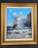 Eugene Garin, " Coastal Harbor" Oil on Canvas