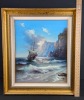 Eugene Garin, " Coastal Harbor" Oil on Canvas - 5