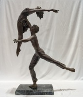 "Pas De Doux" Bronze Ballerina & Danseur Sculpture