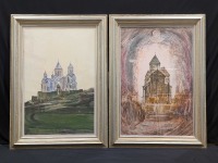 (2) Artashes Hunanyan, Temple Watercolors