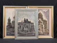 (3) Artashes Hunanyan, Temple Watercolors