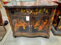 Japanese-Style Hand Painted High-Gloss Cabinet