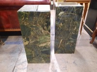 (2) Faux Marble Pedestal