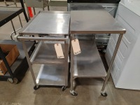 Metal Table & trolley on Wheels