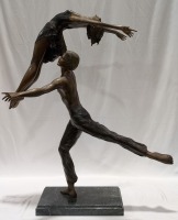 "Pas De Doux" Bronze Ballerina & Danseur Sculpture