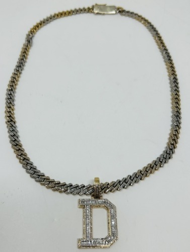 Gold & Diamond Necklace with "D" Pendant (Dayton, NJ)